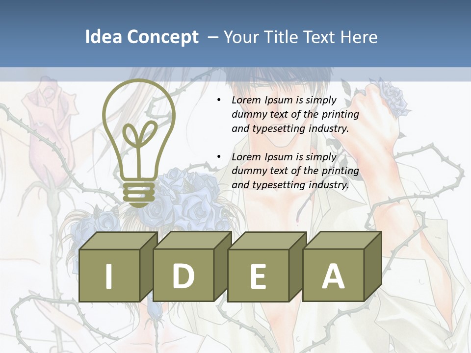 A Man And A Woman Holding Flowers Powerpoint Template PowerPoint Template