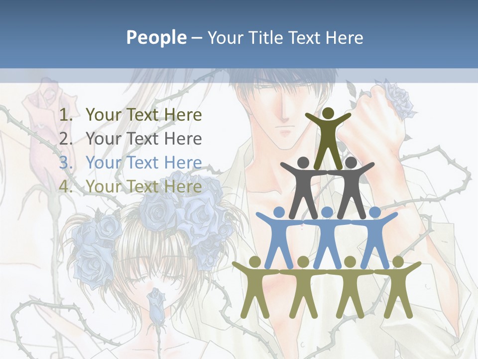 A Man And A Woman Holding Flowers Powerpoint Template PowerPoint Template