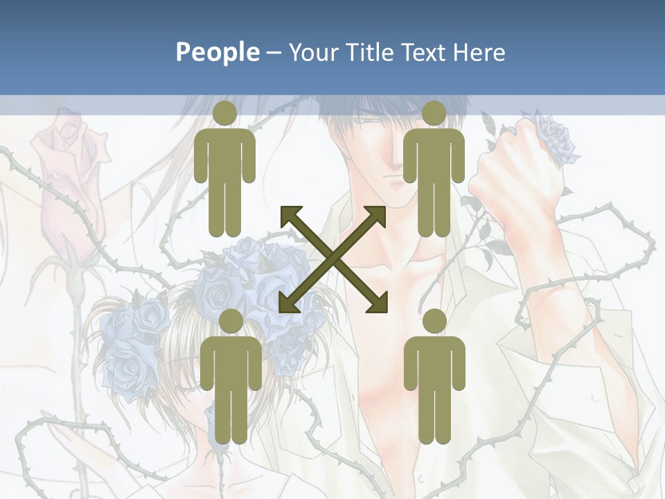 A Man And A Woman Holding Flowers Powerpoint Template PowerPoint Template