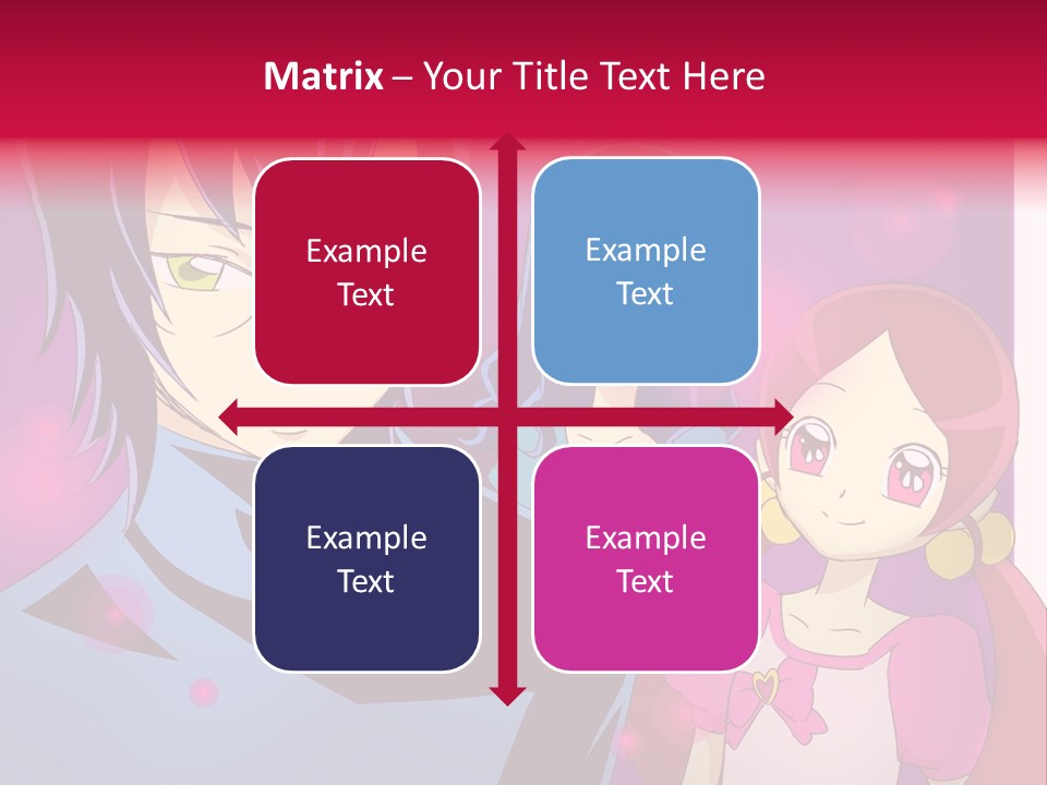 A Group Of Anime Characters With A Purple Background PowerPoint Template
