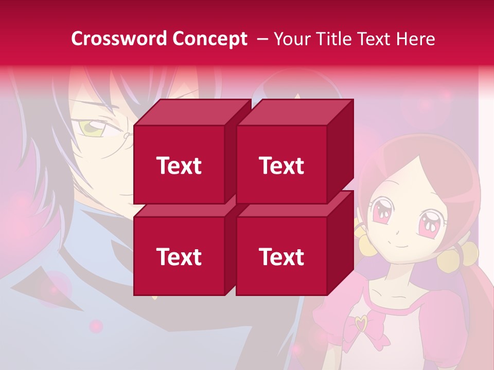 A Group Of Anime Characters With A Purple Background PowerPoint Template