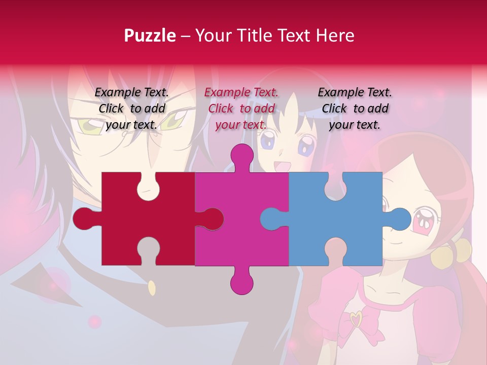 A Group Of Anime Characters With A Purple Background PowerPoint Template