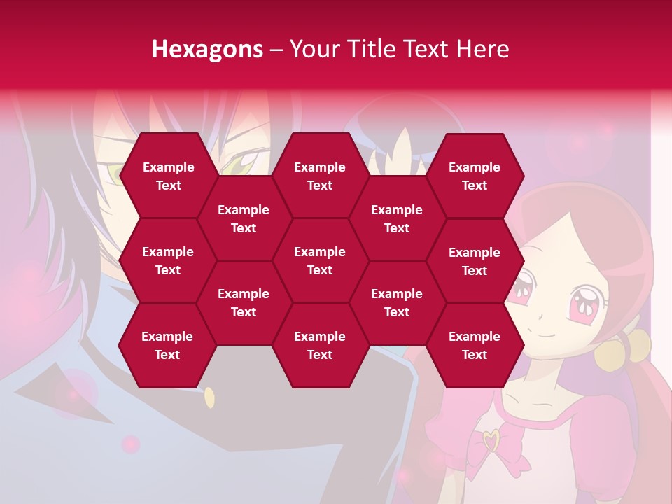 A Group Of Anime Characters With A Purple Background PowerPoint Template