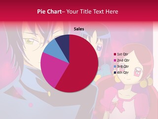 A Group Of Anime Characters With A Purple Background PowerPoint Template