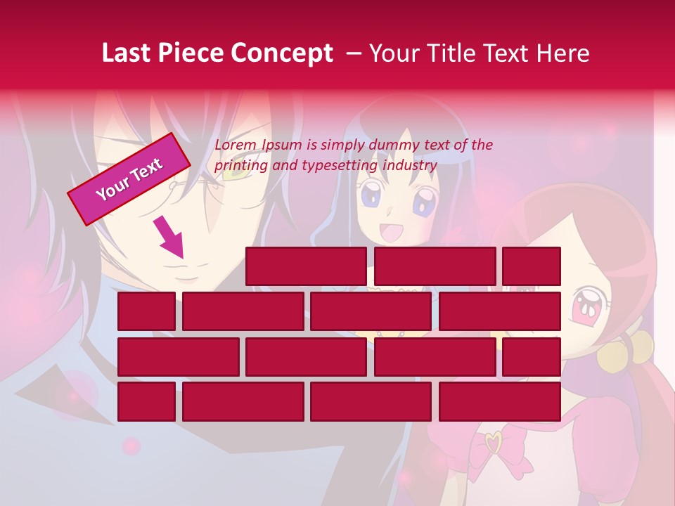 A Group Of Anime Characters With A Purple Background PowerPoint Template