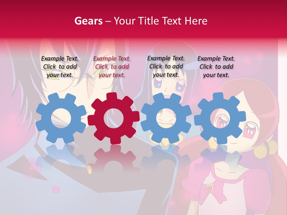 A Group Of Anime Characters With A Purple Background PowerPoint Template