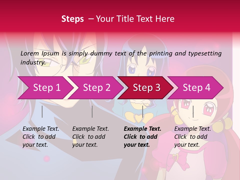 A Group Of Anime Characters With A Purple Background PowerPoint Template