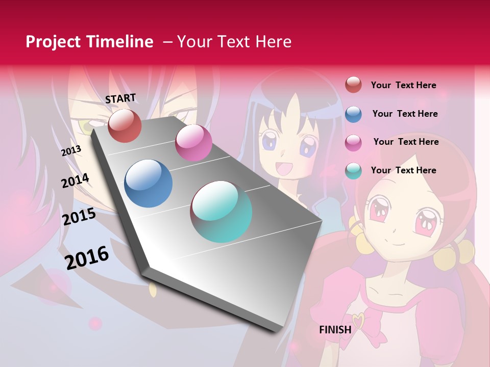 A Group Of Anime Characters With A Purple Background PowerPoint Template