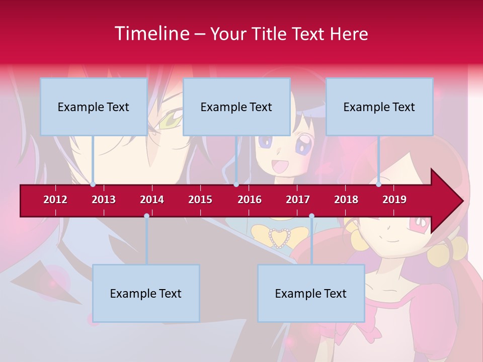 A Group Of Anime Characters With A Purple Background PowerPoint Template