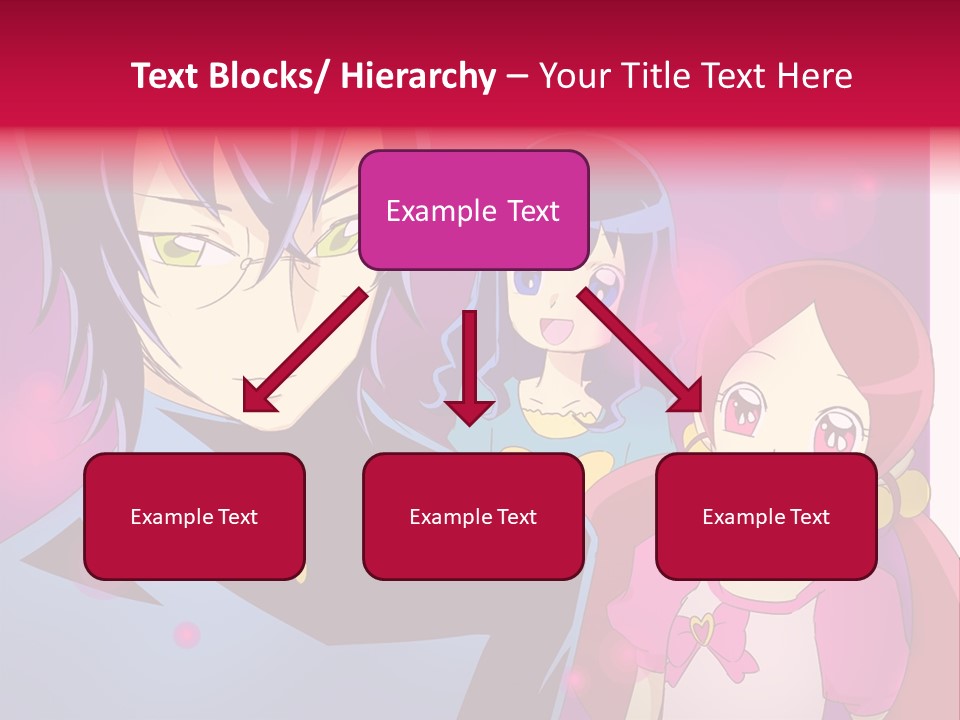 A Group Of Anime Characters With A Purple Background PowerPoint Template