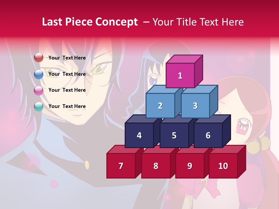 A Group Of Anime Characters With A Purple Background PowerPoint Template