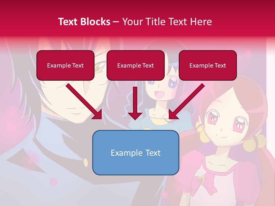 A Group Of Anime Characters With A Purple Background PowerPoint Template