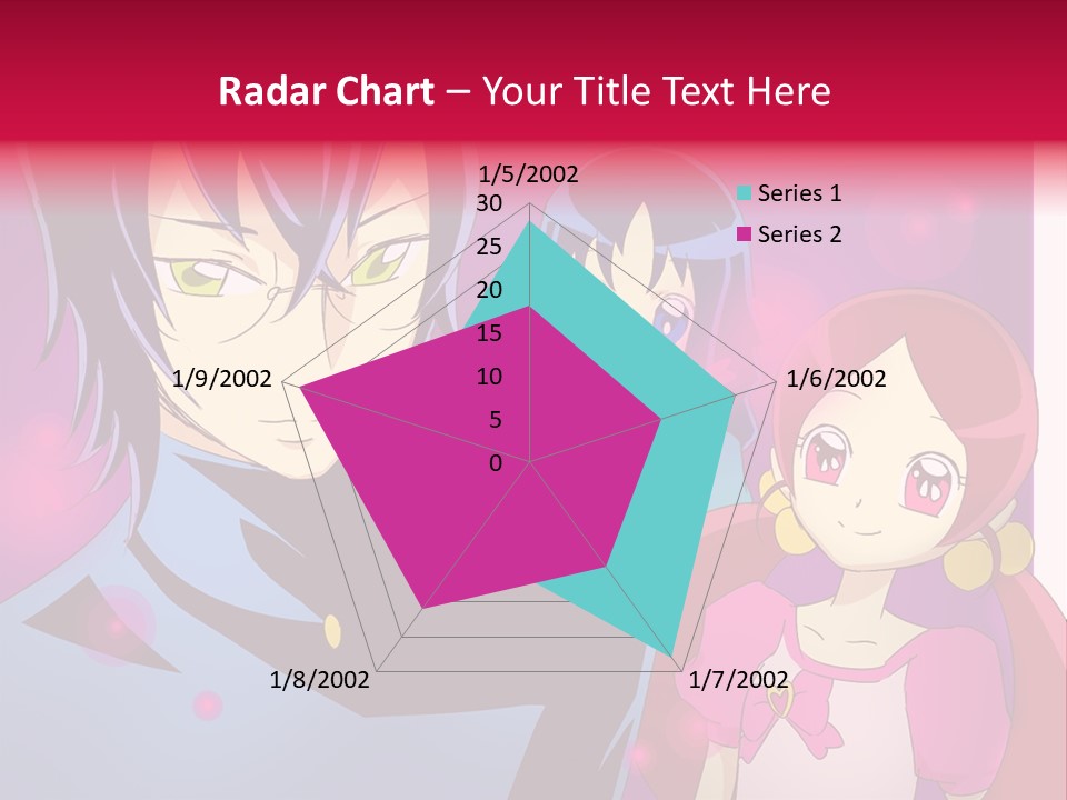 A Group Of Anime Characters With A Purple Background PowerPoint Template