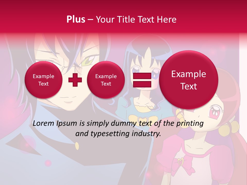 A Group Of Anime Characters With A Purple Background PowerPoint Template