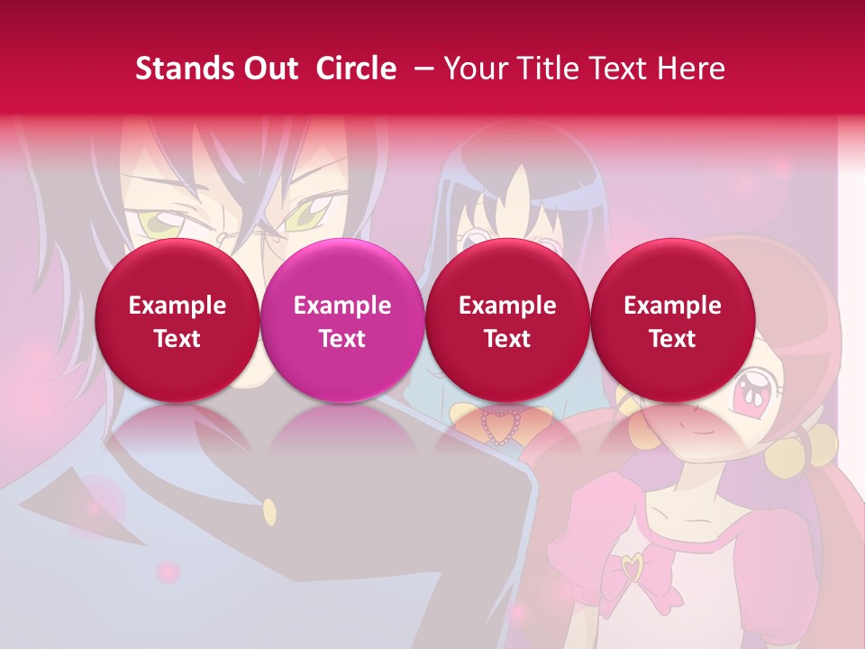 A Group Of Anime Characters With A Purple Background PowerPoint Template