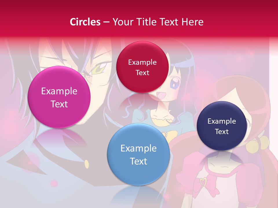 A Group Of Anime Characters With A Purple Background PowerPoint Template