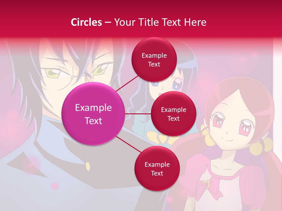 A Group Of Anime Characters With A Purple Background PowerPoint Template