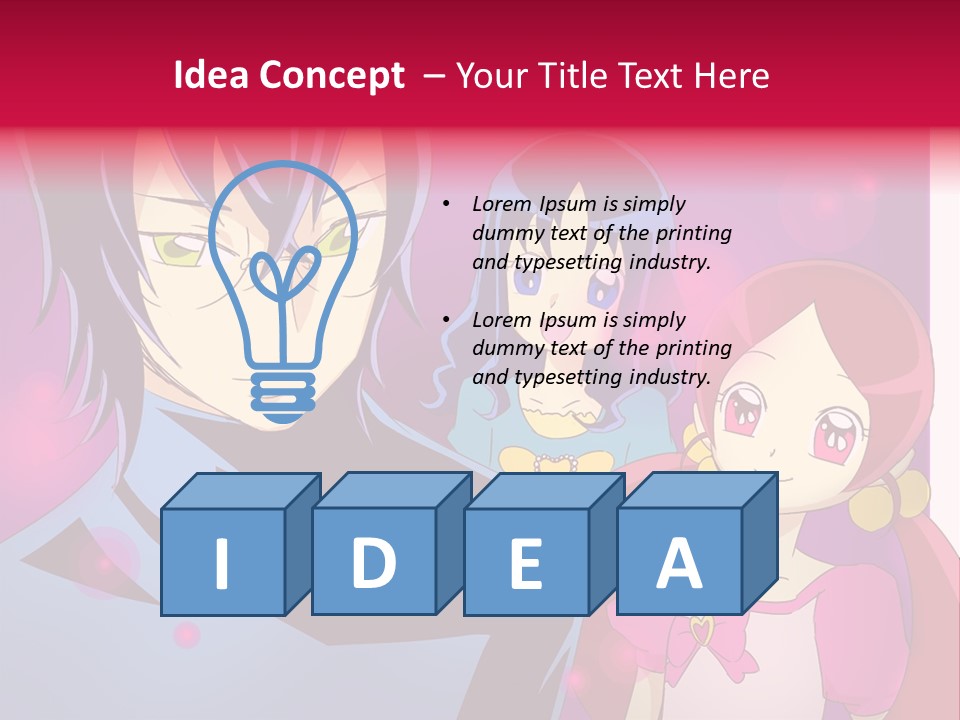 A Group Of Anime Characters With A Purple Background PowerPoint Template