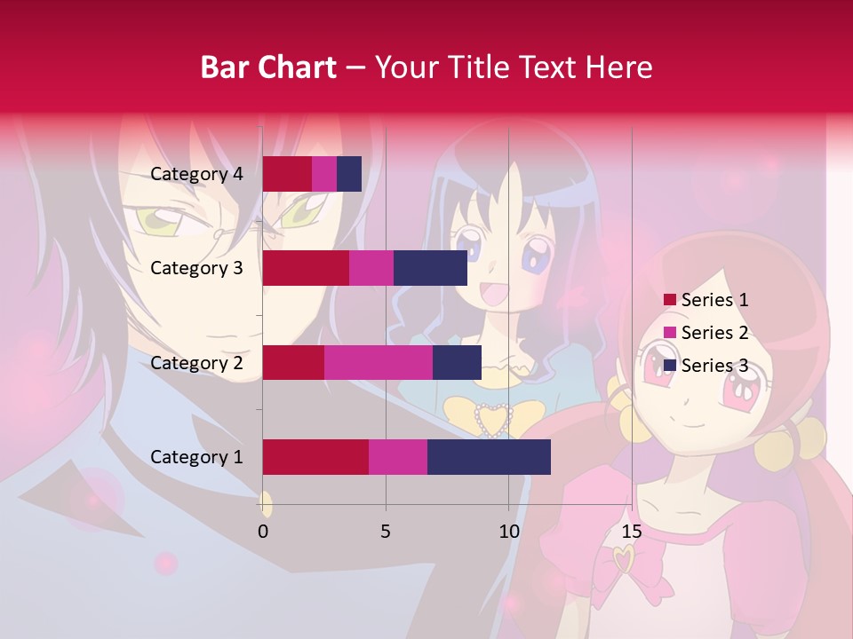 A Group Of Anime Characters With A Purple Background PowerPoint Template