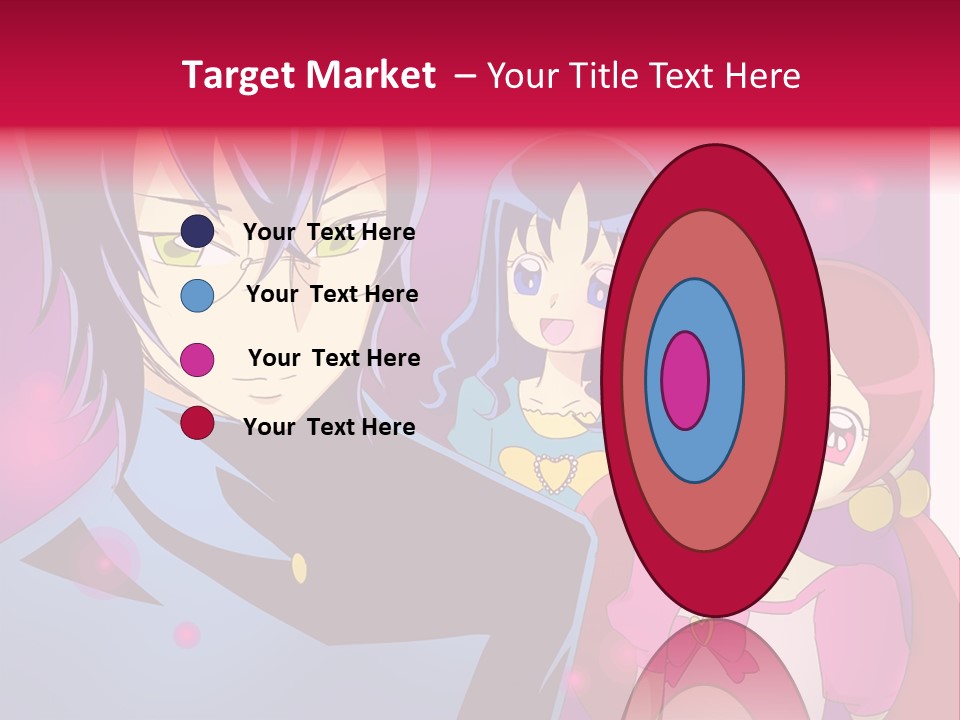 A Group Of Anime Characters With A Purple Background PowerPoint Template