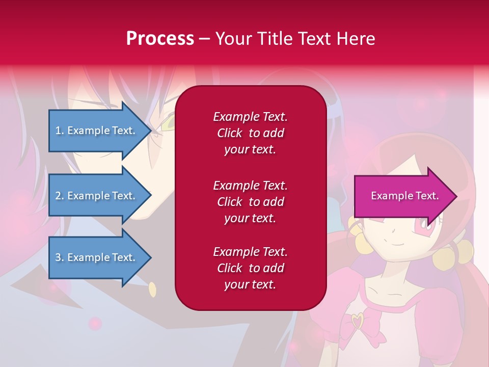 A Group Of Anime Characters With A Purple Background PowerPoint Template