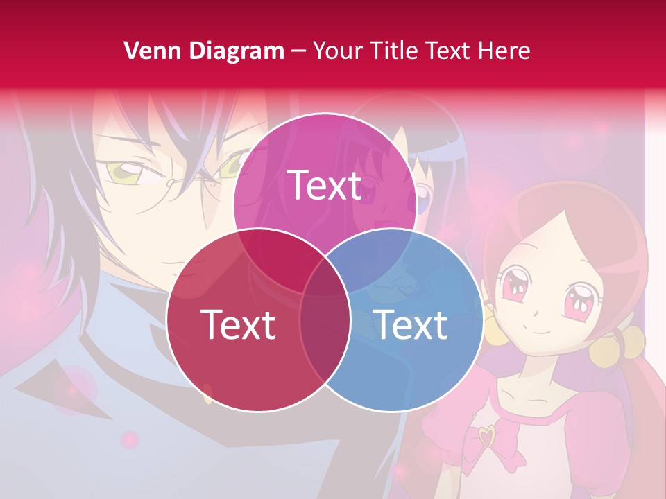 A Group Of Anime Characters With A Purple Background PowerPoint Template