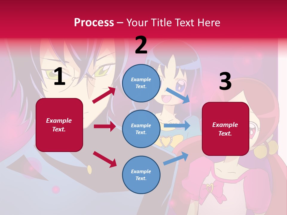 A Group Of Anime Characters With A Purple Background PowerPoint Template