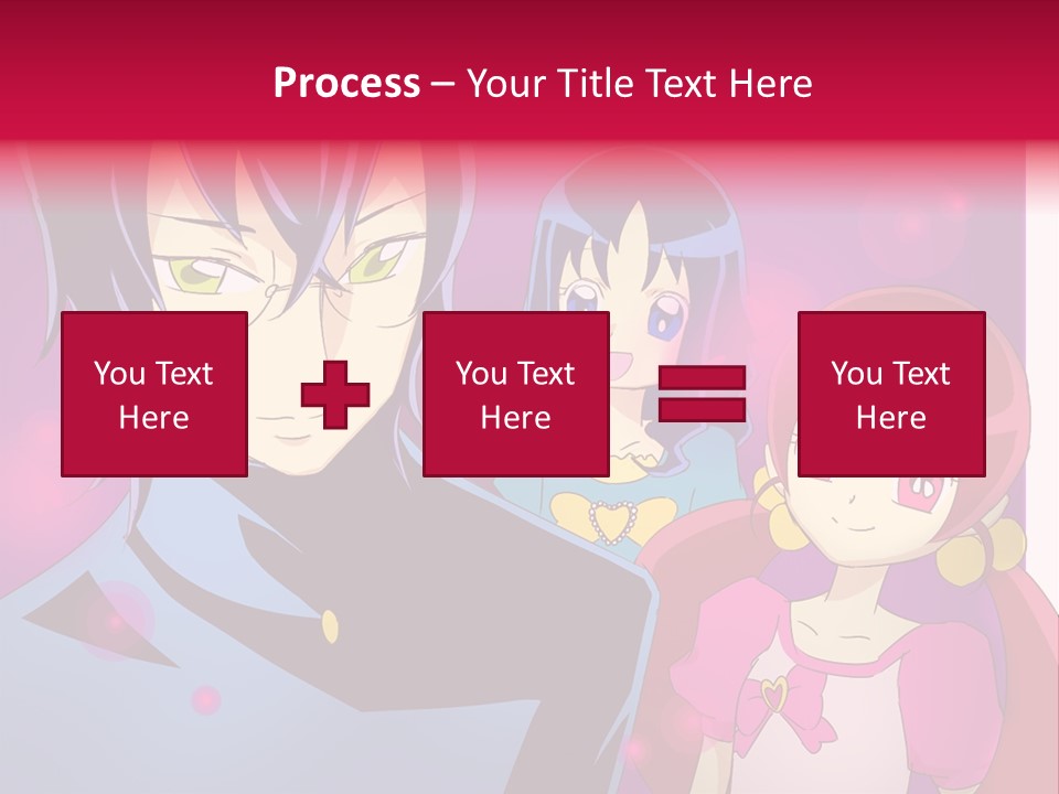 A Group Of Anime Characters With A Purple Background PowerPoint Template