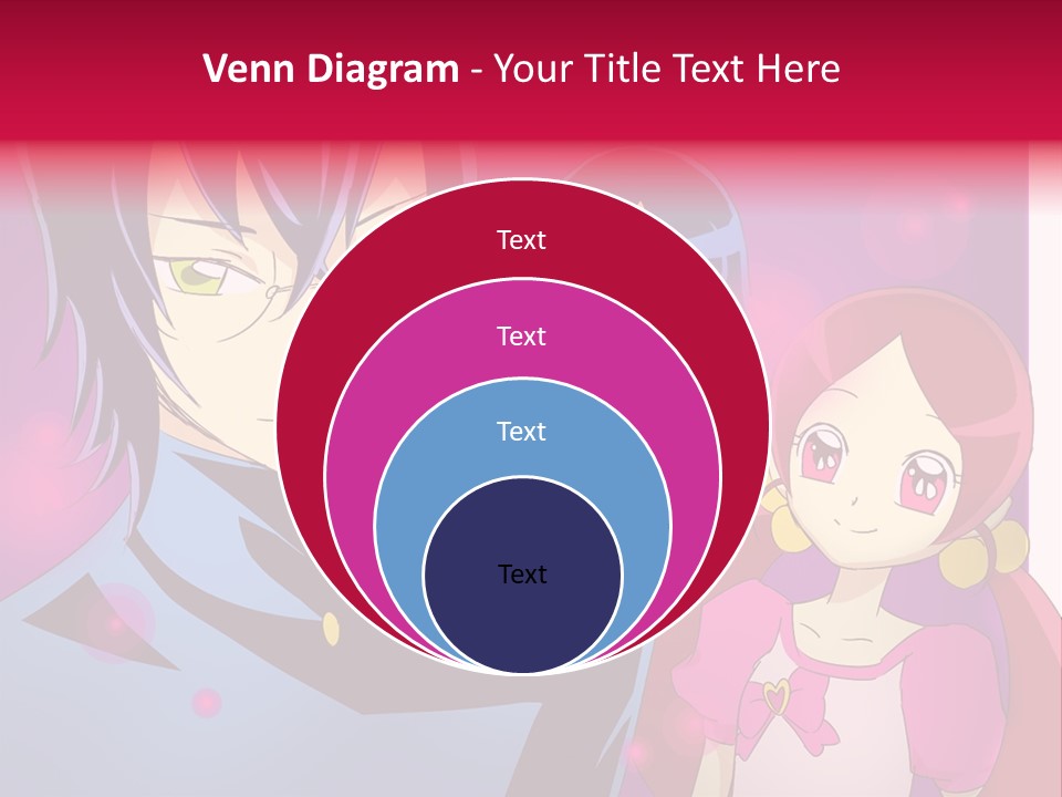 A Group Of Anime Characters With A Purple Background PowerPoint Template