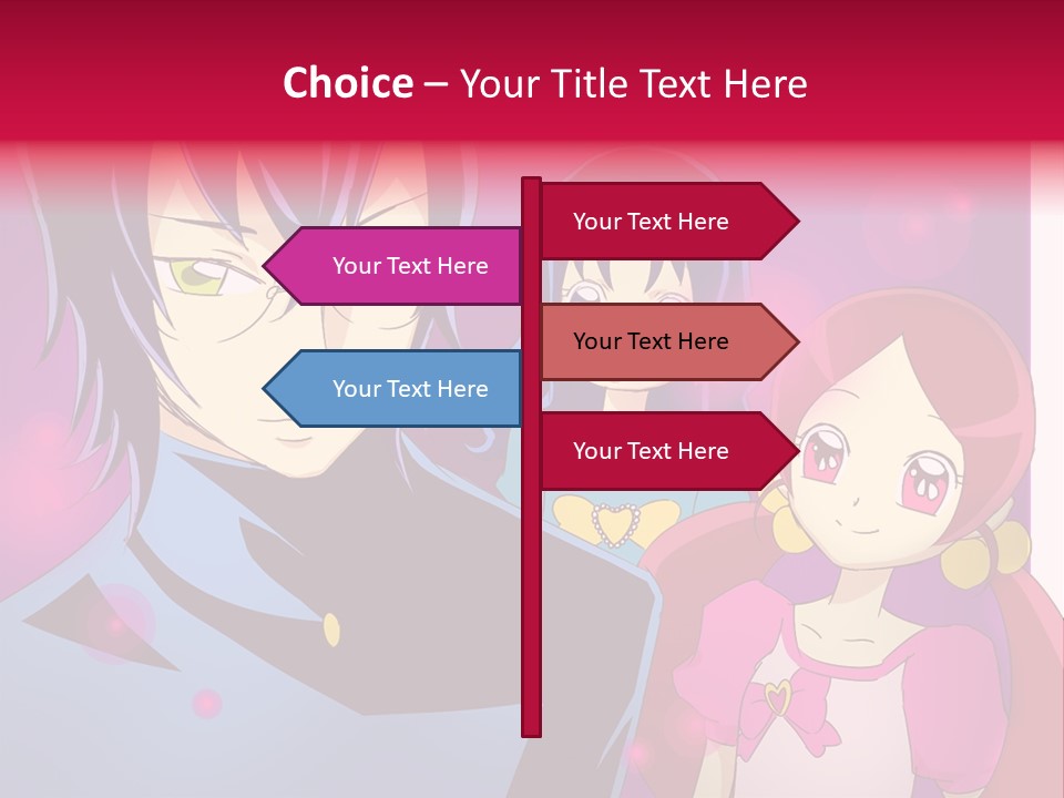 A Group Of Anime Characters With A Purple Background PowerPoint Template