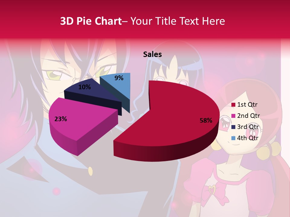 A Group Of Anime Characters With A Purple Background PowerPoint Template