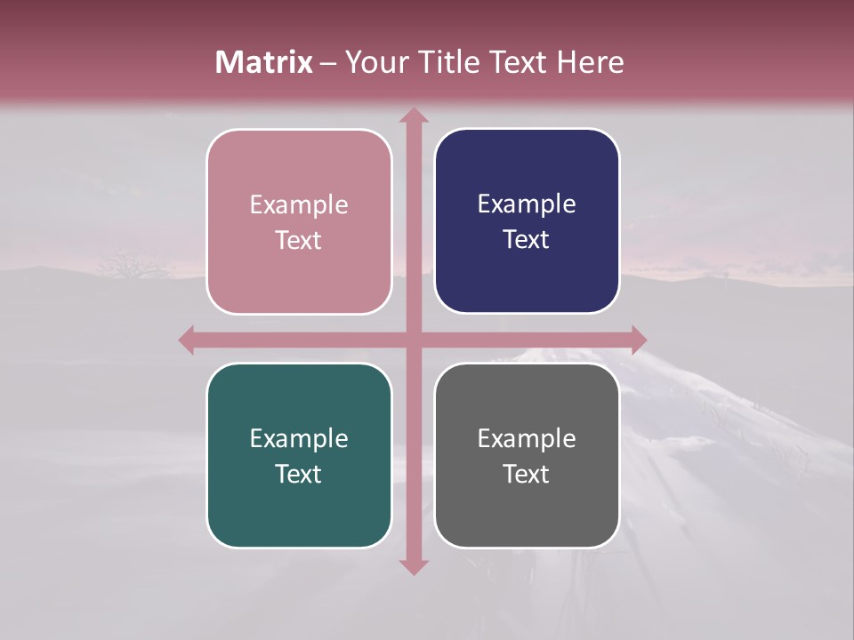 A Snowy Landscape With A Sunset In The Background PowerPoint Template