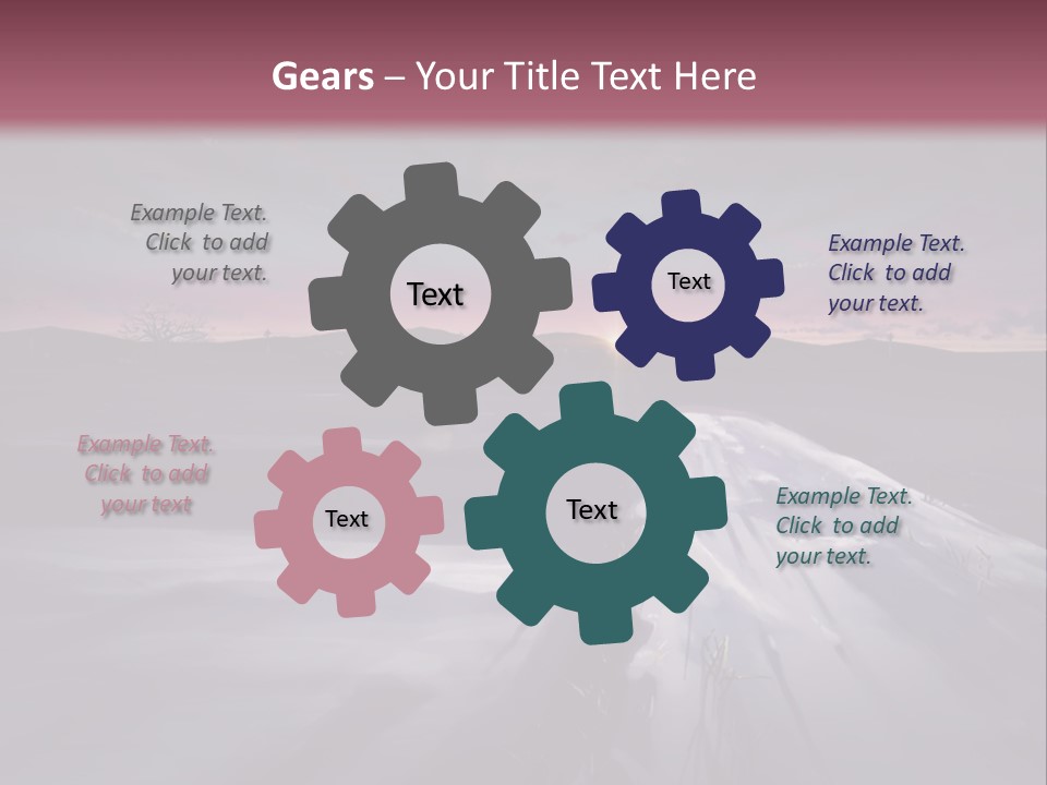A Snowy Landscape With A Sunset In The Background PowerPoint Template