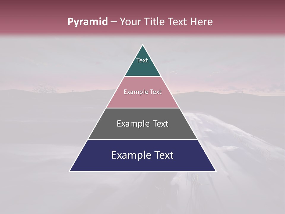 A Snowy Landscape With A Sunset In The Background PowerPoint Template