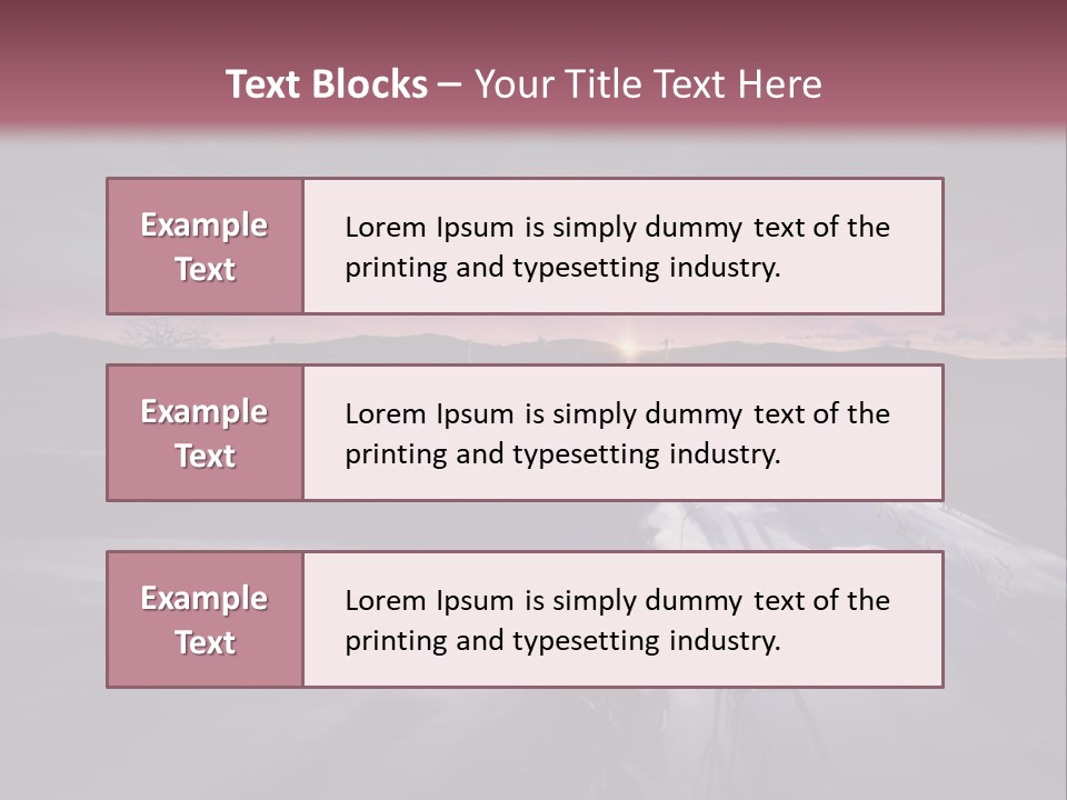 A Snowy Landscape With A Sunset In The Background PowerPoint Template