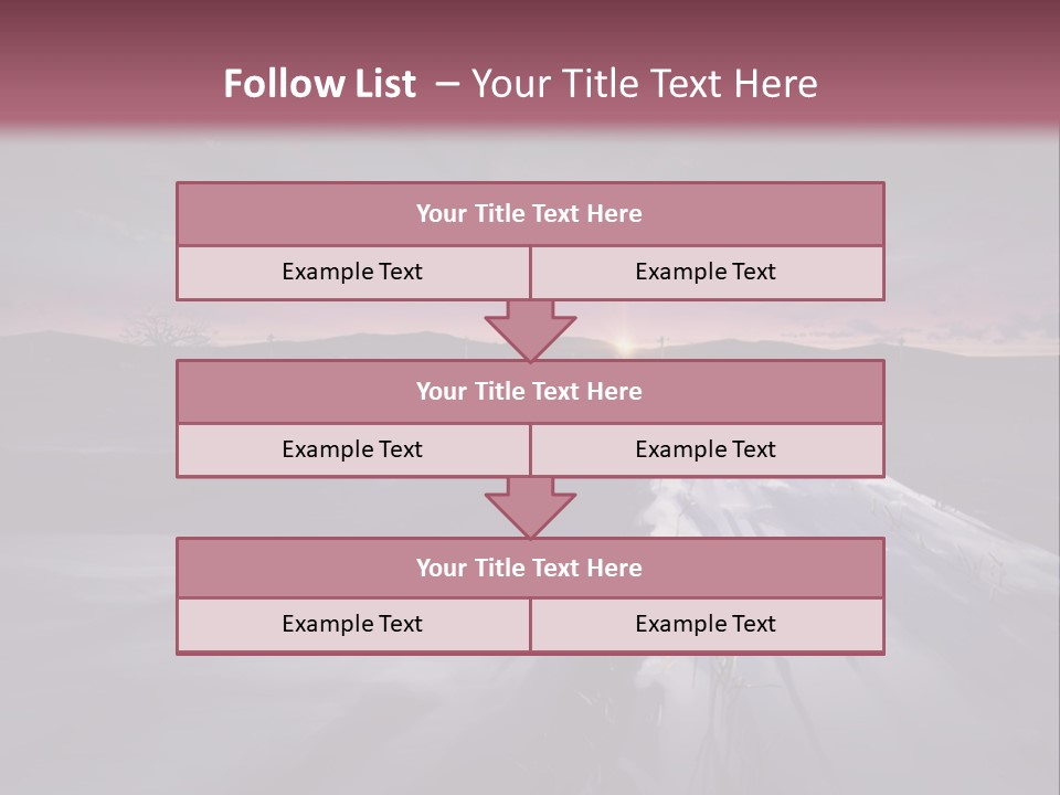 A Snowy Landscape With A Sunset In The Background PowerPoint Template