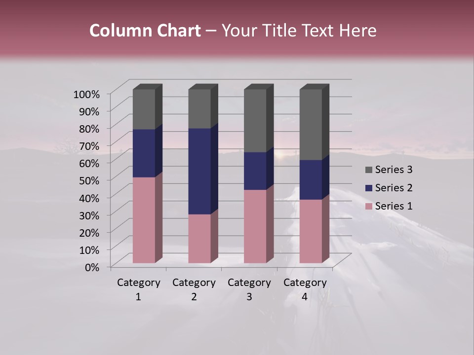 A Snowy Landscape With A Sunset In The Background PowerPoint Template