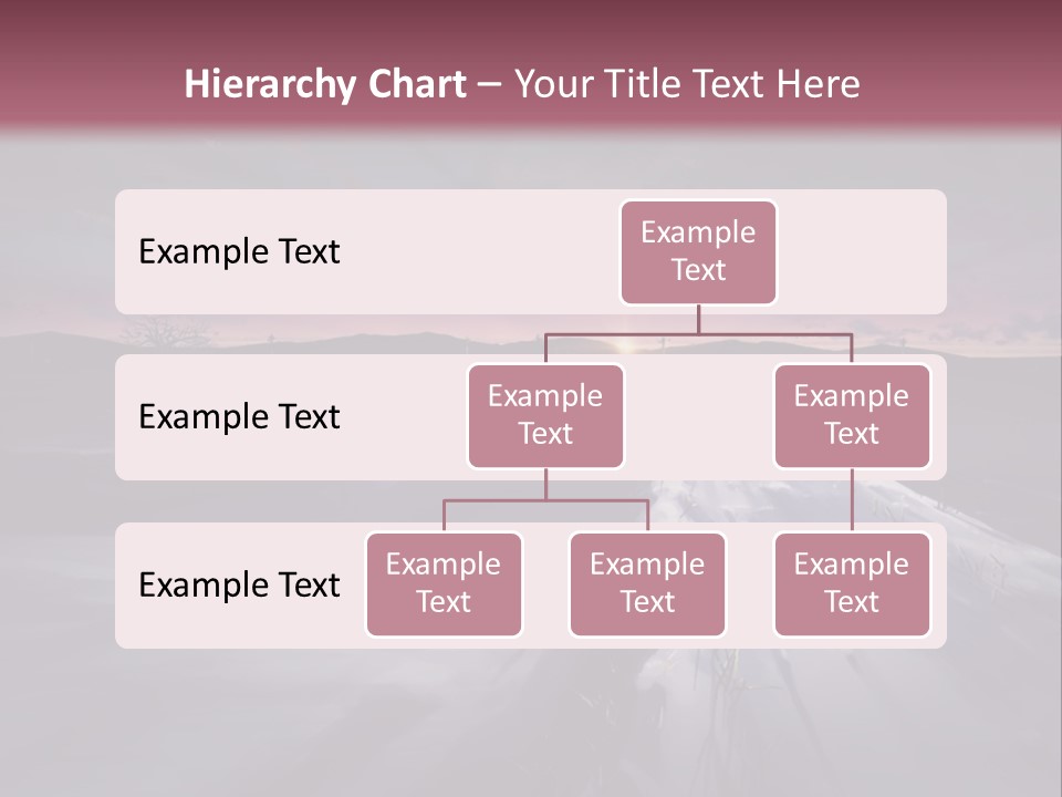 A Snowy Landscape With A Sunset In The Background PowerPoint Template