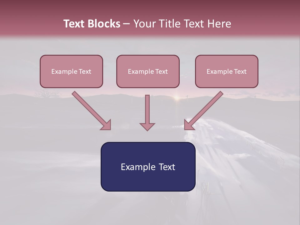 A Snowy Landscape With A Sunset In The Background PowerPoint Template
