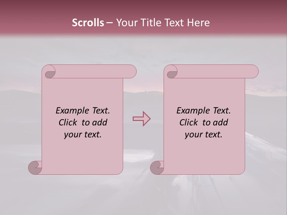 A Snowy Landscape With A Sunset In The Background PowerPoint Template