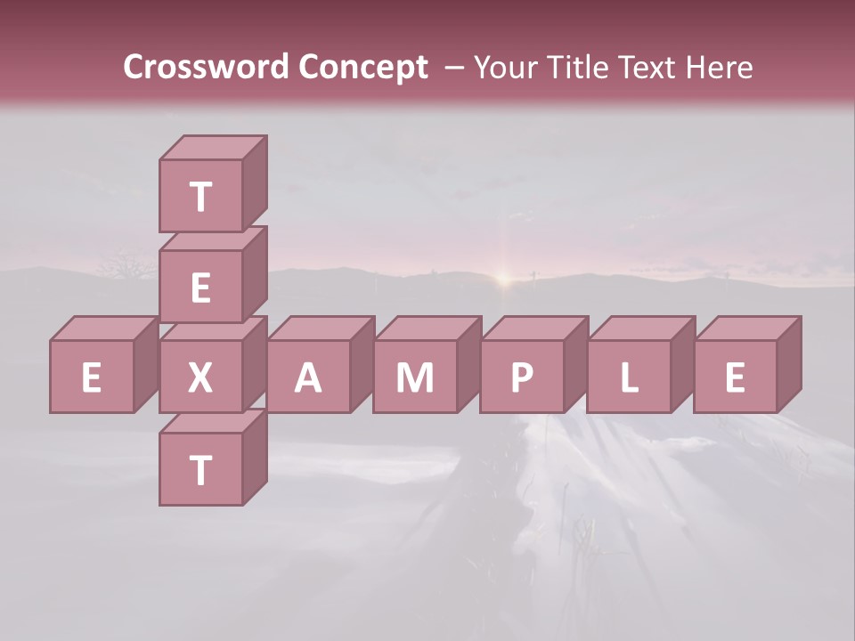 A Snowy Landscape With A Sunset In The Background PowerPoint Template