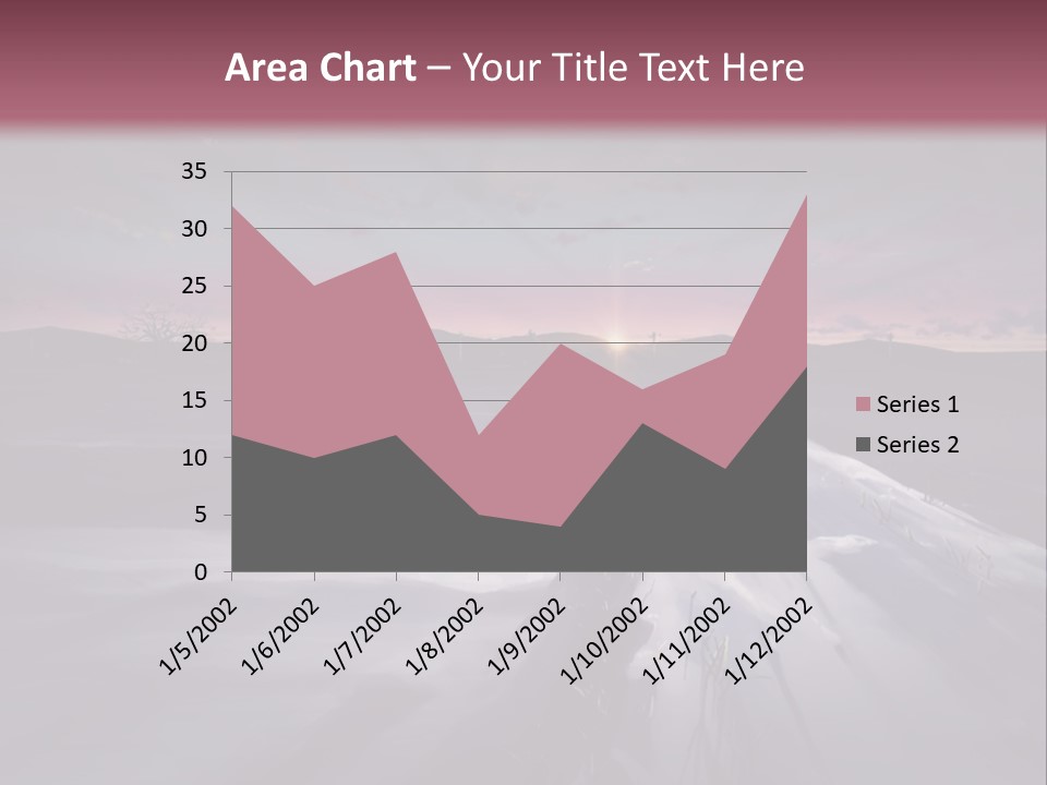 A Snowy Landscape With A Sunset In The Background PowerPoint Template
