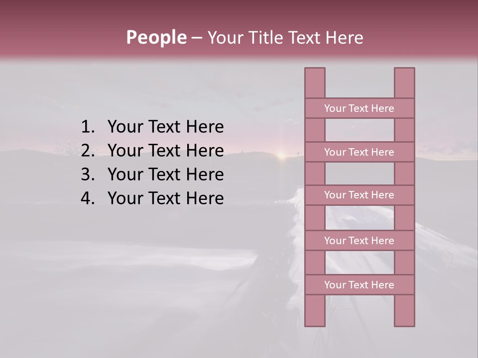 A Snowy Landscape With A Sunset In The Background PowerPoint Template