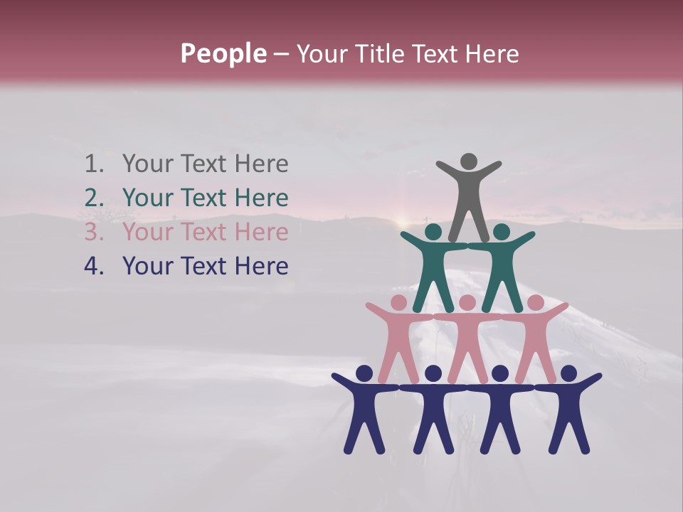 A Snowy Landscape With A Sunset In The Background PowerPoint Template