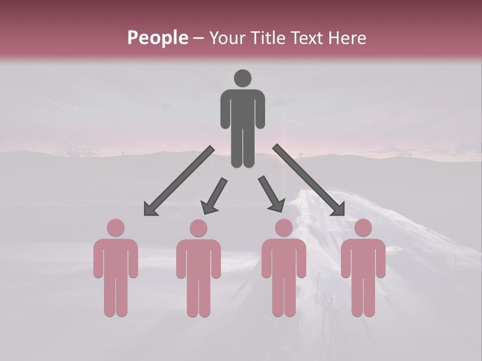 A Snowy Landscape With A Sunset In The Background PowerPoint Template