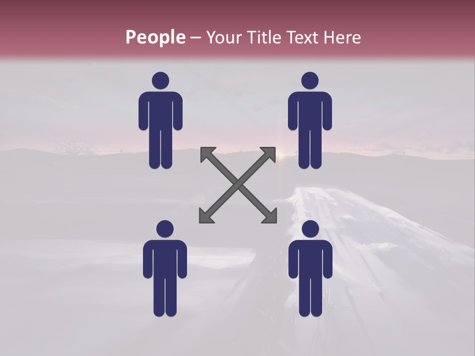 A Snowy Landscape With A Sunset In The Background PowerPoint Template