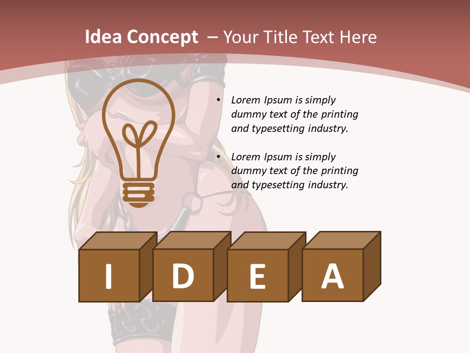 A Woman In Lingerie Posing For The Camera PowerPoint Template