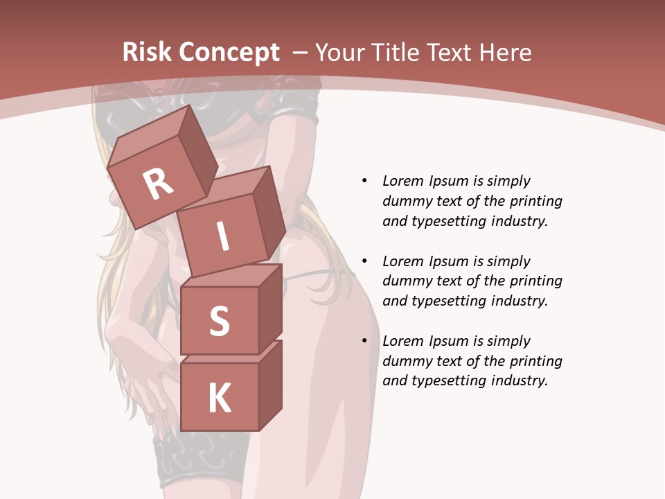 A Woman In Lingerie Posing For The Camera PowerPoint Template