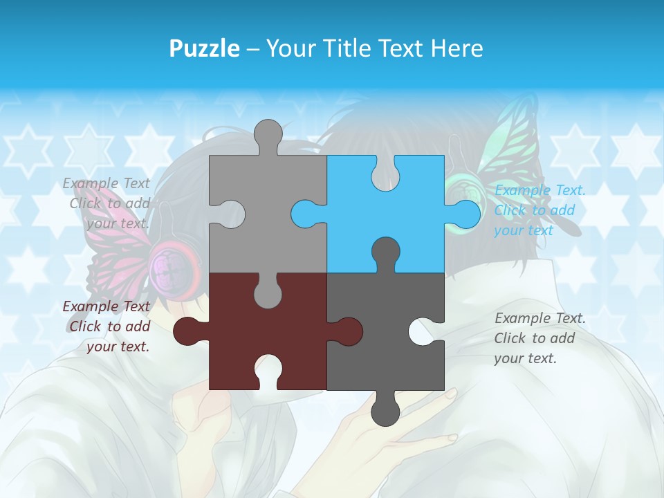 A Couple Of People With Headphones On PowerPoint Template