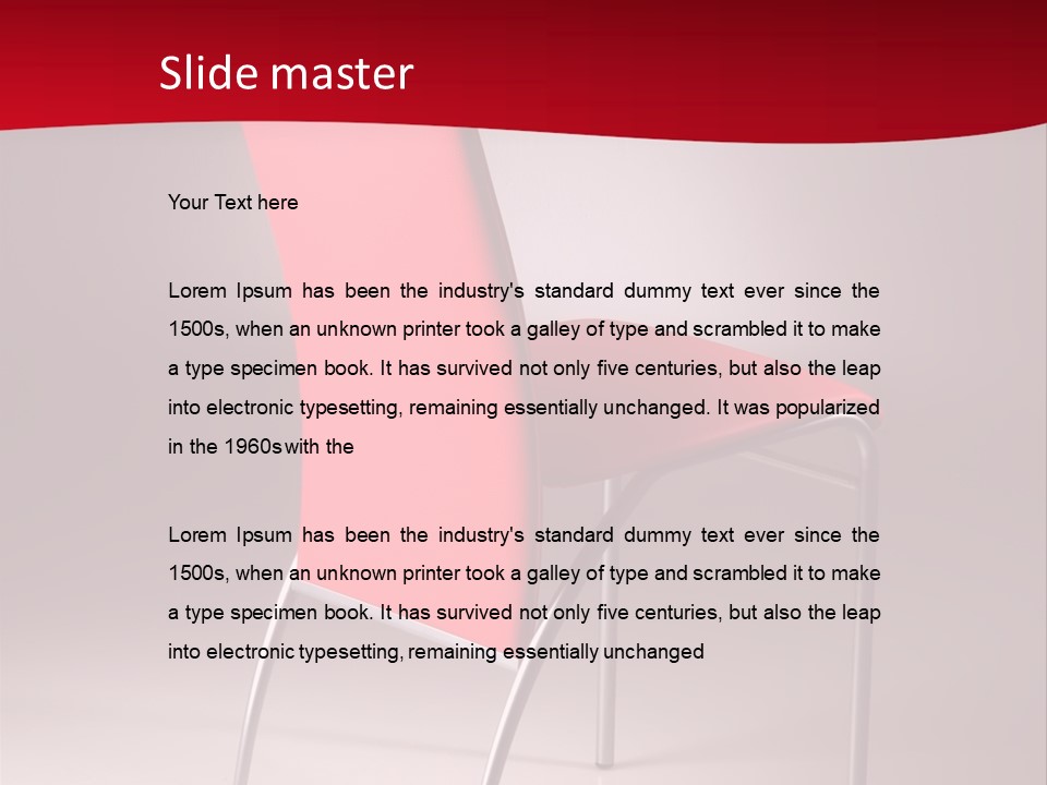 Red Modern Chair PowerPoint Template